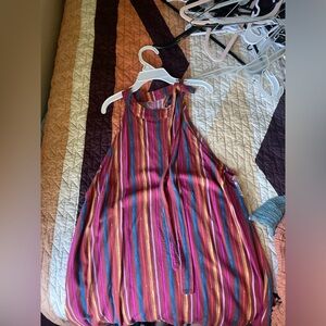 Multi color halter neck top